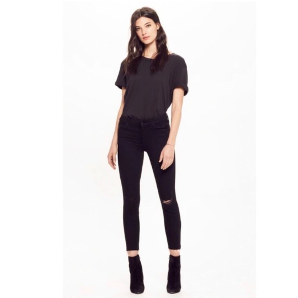 Mother The Looker Midnight Princess‎ Destroyed Black Denim Jeans Distressed 26